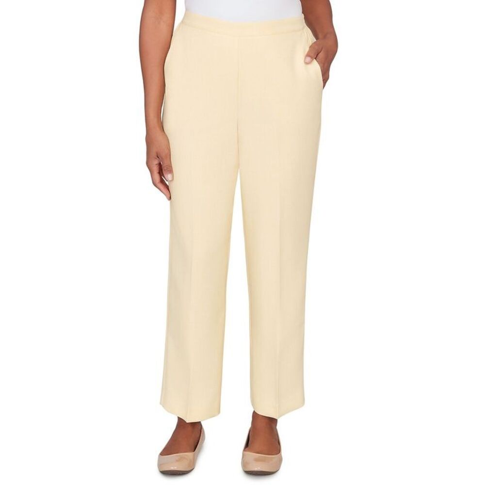 Alfred Dunner Petite Women's Tailored Flat Front Slant Pocket Short Length Pant